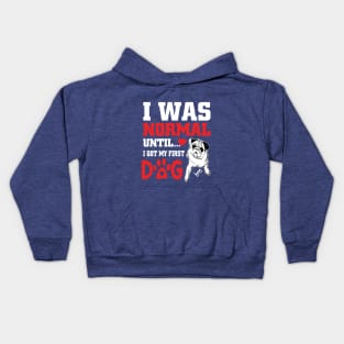 I was normal until I got my first dog Kids Hoodie